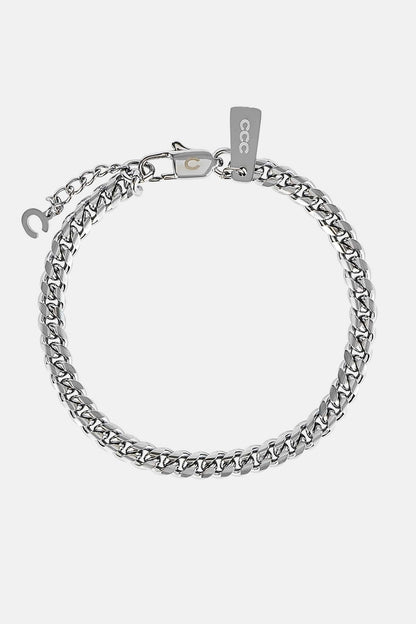 Cernucci Miami Cuban Bracelet - 5mm - White — 6" — Back View