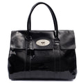 Mulberry Tote Bayswater Heritage in Black, Patent Leather — Front View