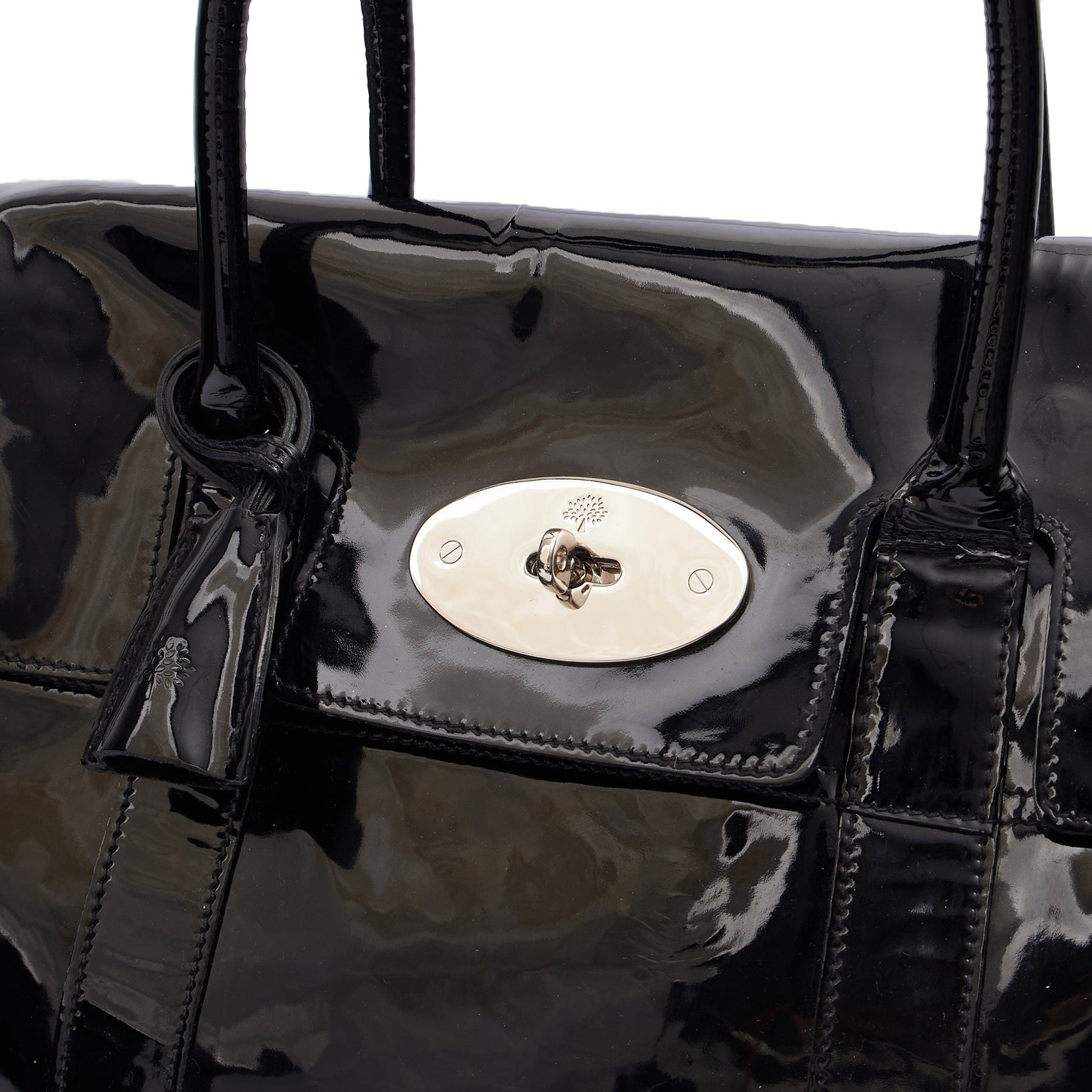 Mulberry Tote Bayswater Heritage in Black, Patent Leather — Lifestyle View