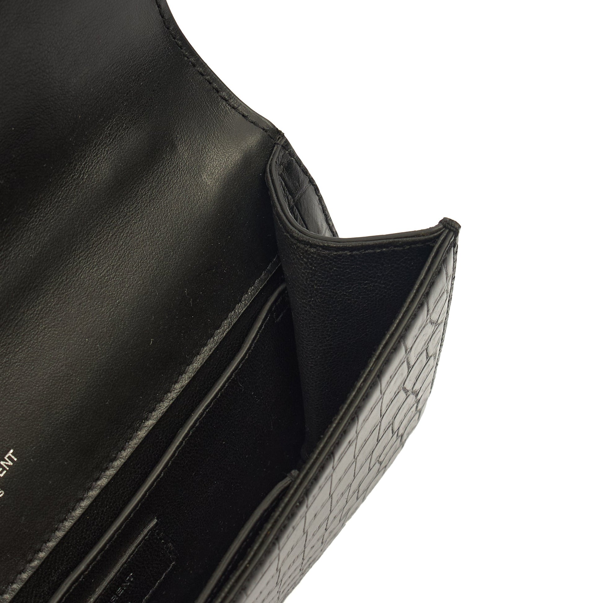 Saint Laurent Cross Body Crossbody in Black, Exotic Effect Leather — Alternate View 17