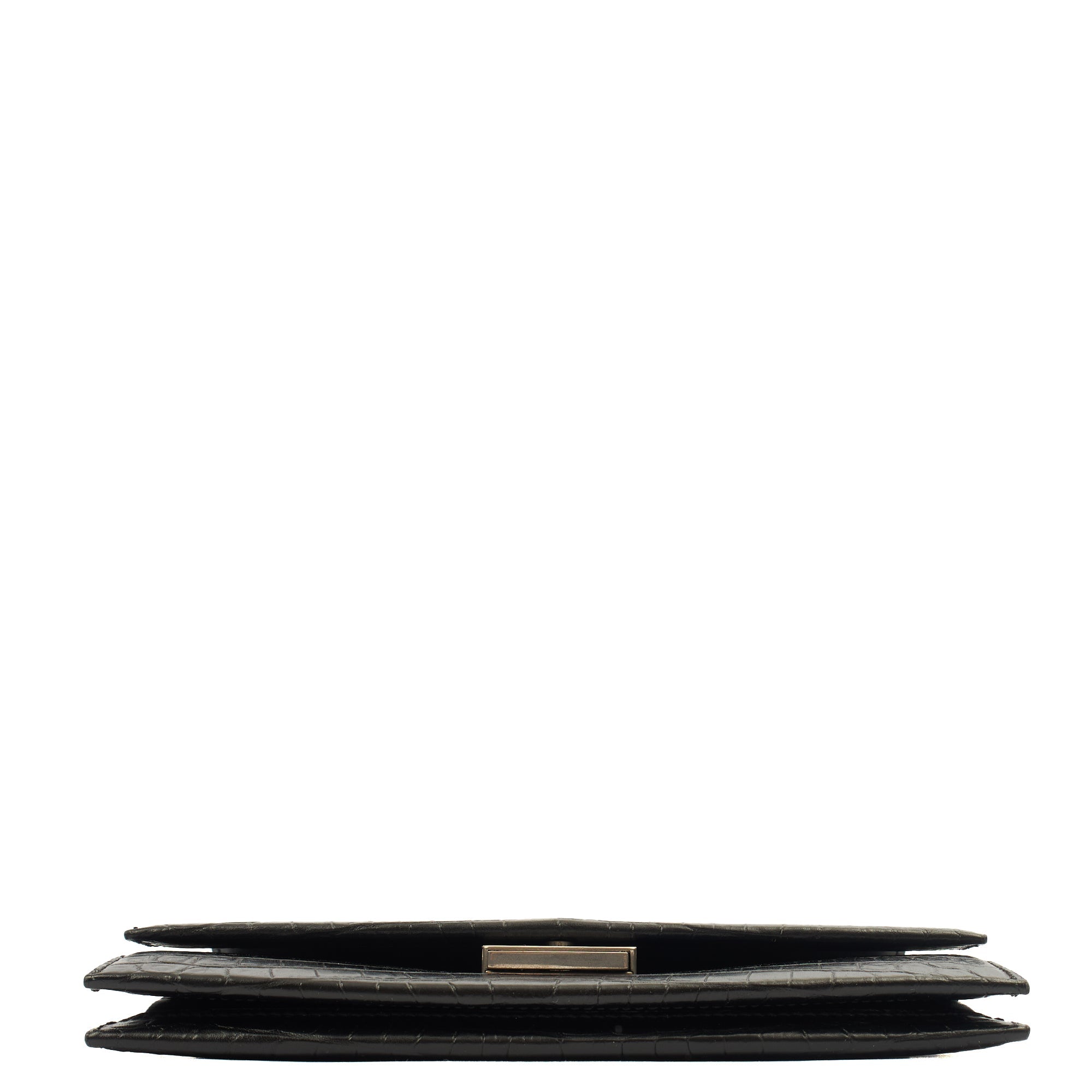 Saint Laurent Cross Body Crossbody in Black, Exotic Effect Leather — Alternate View 10
