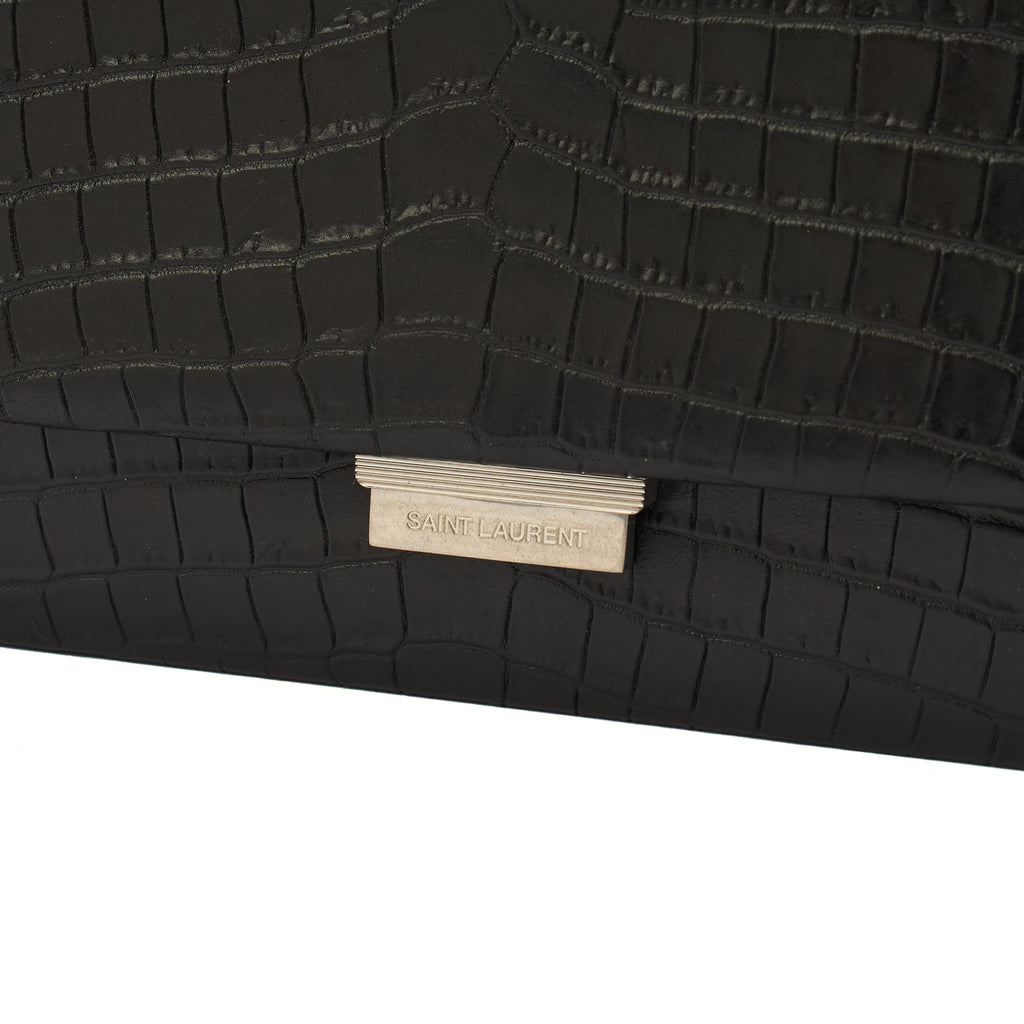 Saint Laurent Cross Body Crossbody in Black, Exotic Effect Leather — Lifestyle View