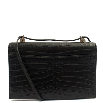 Saint Laurent Cross Body Crossbody in Black, Exotic Effect Leather — Alternate View 9