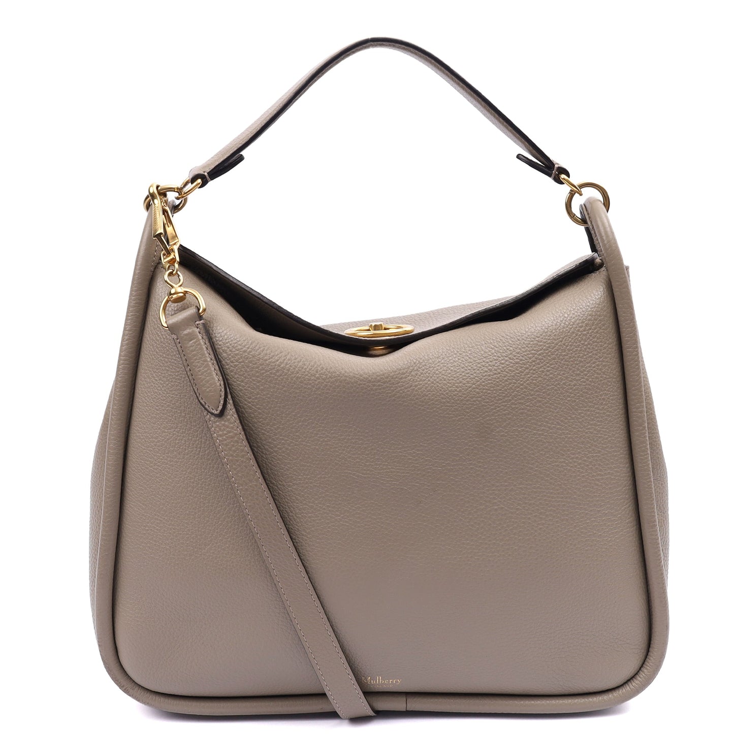Mulberry Shoulder Bag Leighton in Grey, Leather — Front View
