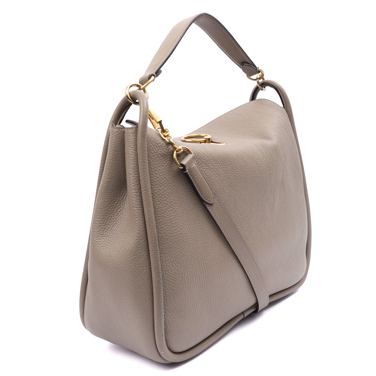 Mulberry Shoulder Bag Leighton in Grey, Leather — Side View