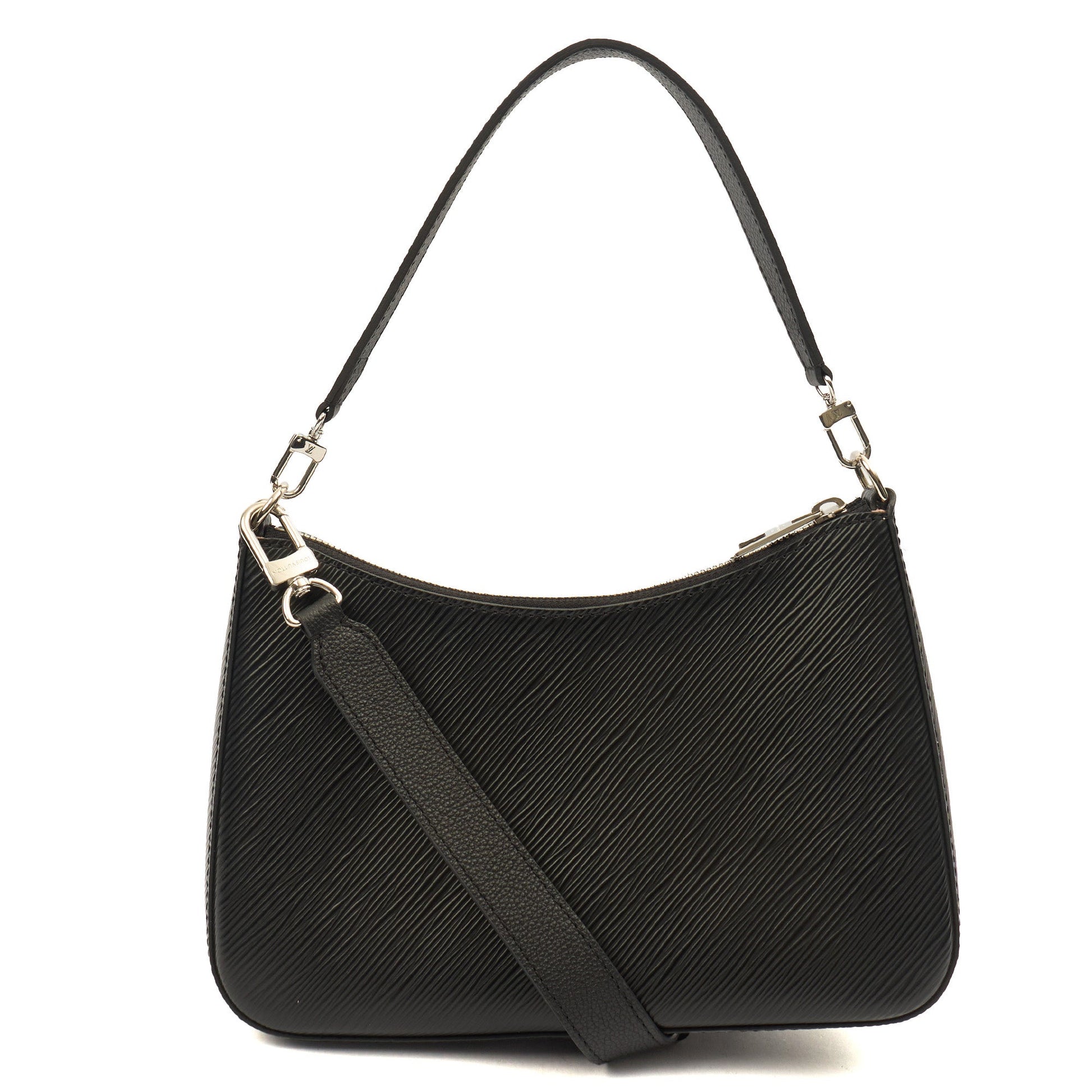 Louis Vuitton Cross Body Marelle Bag in Black, Epi Leather — Top View