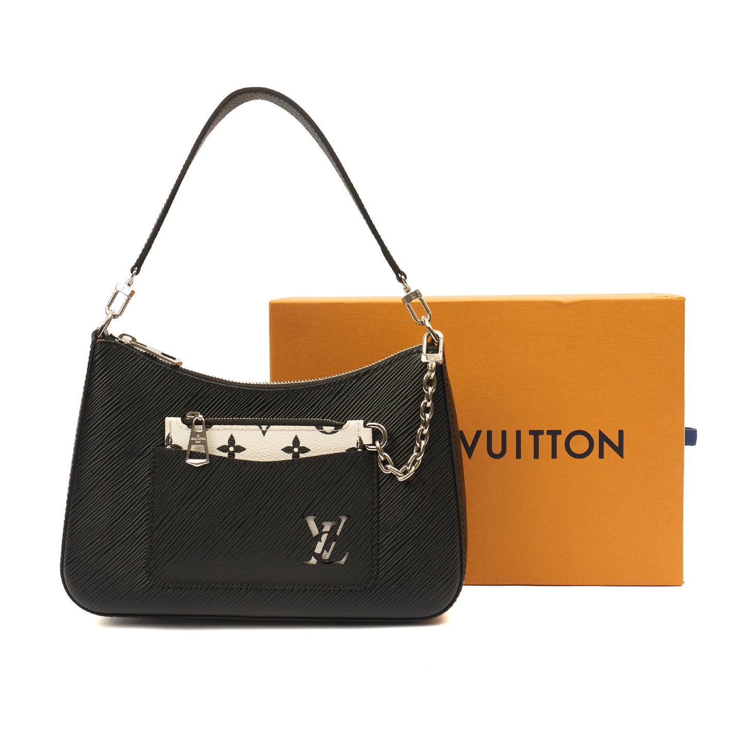 Louis Vuitton Cross Body Marelle Bag in Black, Epi Leather — Side View