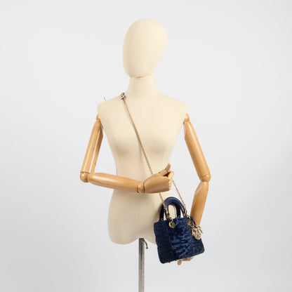 Lady Dior - Medium in Blue Astrakhan — Lifestyle View