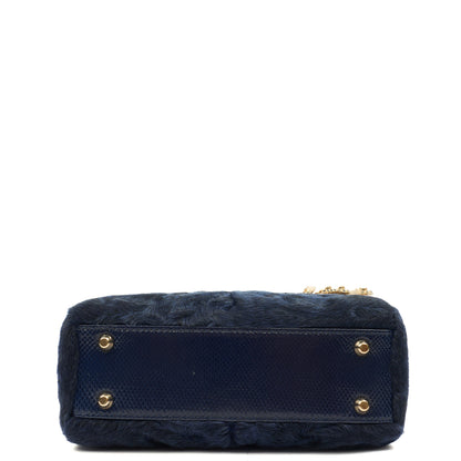 Lady Dior - Medium in Blue Astrakhan — Detail View