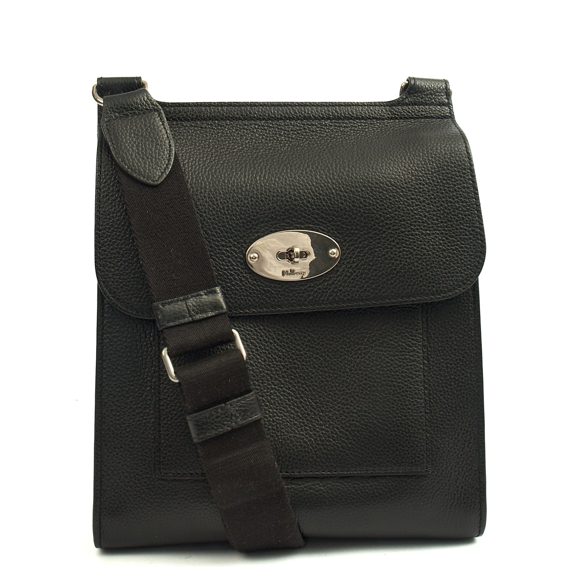 Mulberry Cross Body Antony in Black, Leather — Front View