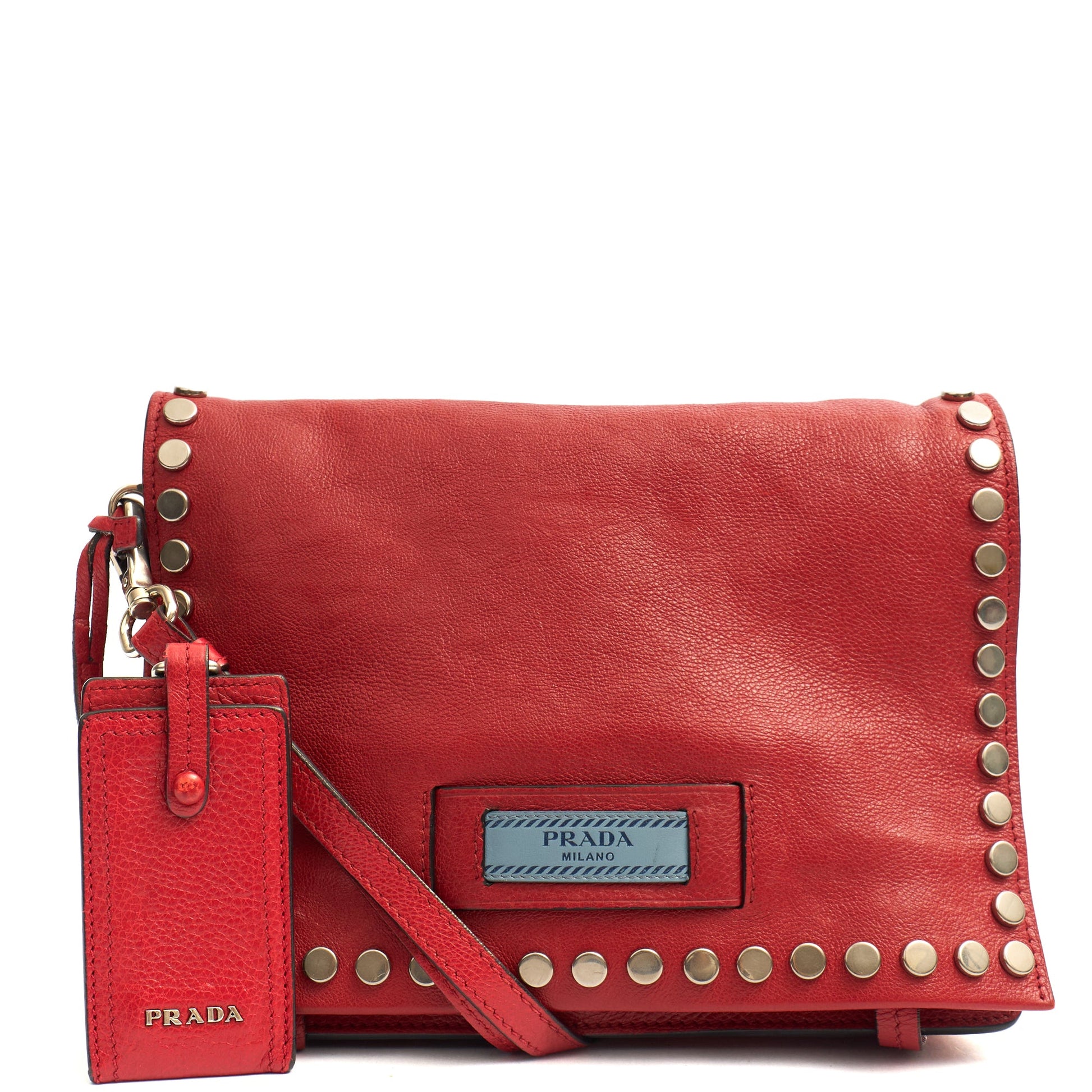 Prada Shoulder Bag Shoulder Bag in Fiery Red , Calfskin — Front View