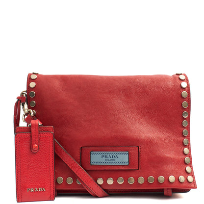 Prada Shoulder Bag Shoulder Bag in Fiery Red , Calfskin — Front View