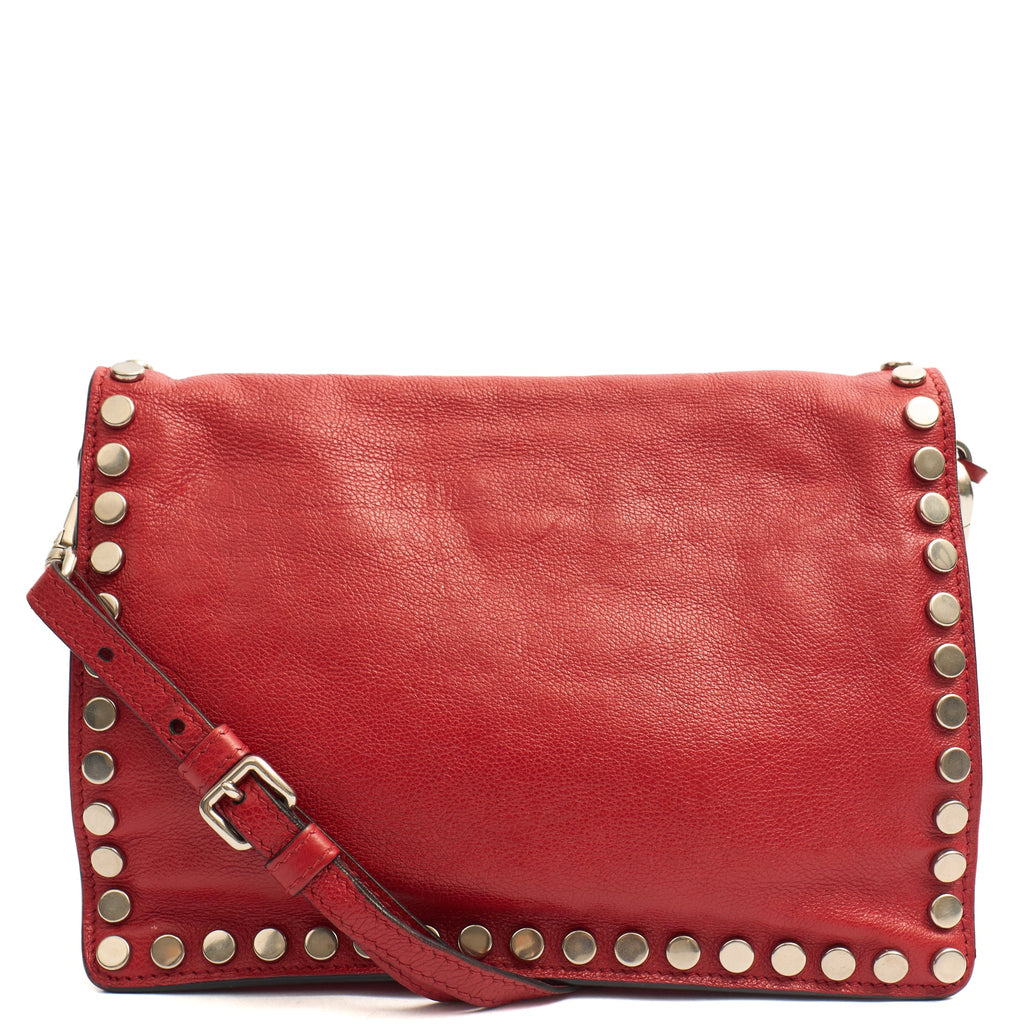 Prada Shoulder Bag Shoulder Bag in Fiery Red , Calfskin — Top View