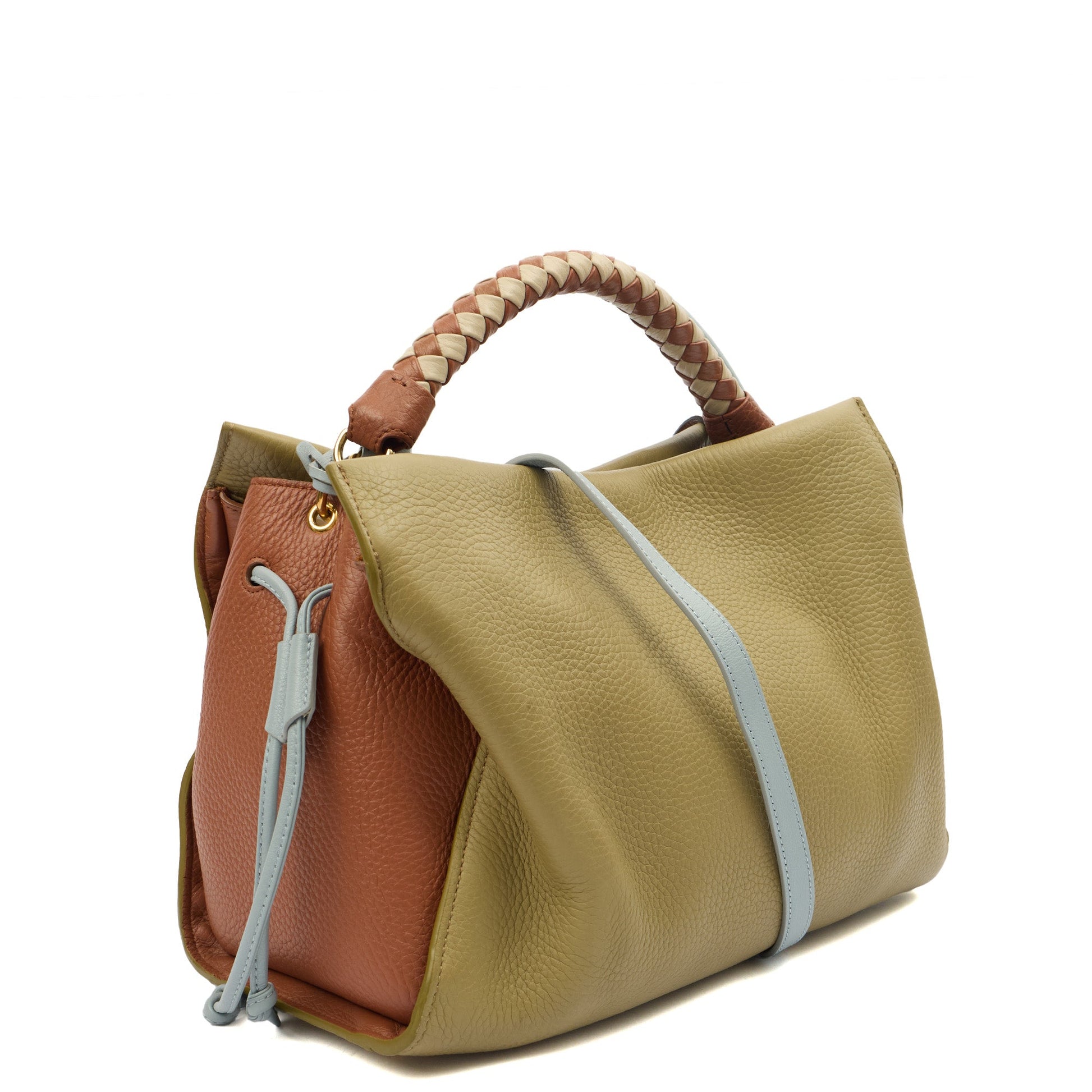 Mulberry Tote Iris - Large in Green and Oak, Calfskin Leather — Back View