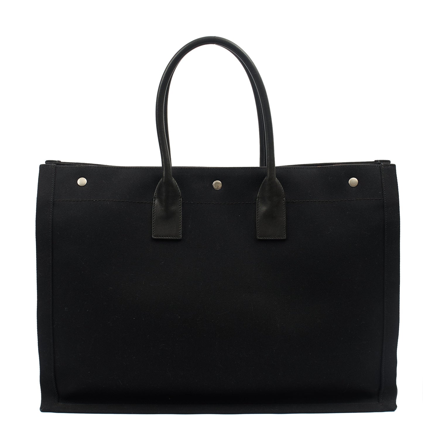 Saint Laurent Tote Rive Gauche Tote in Black, Fabric — Back View