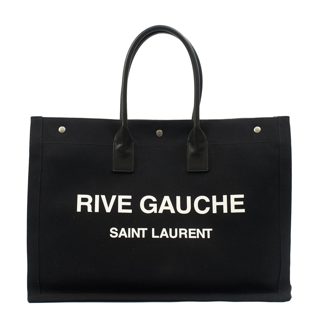 Saint Laurent Tote Rive Gauche Tote in Black, Fabric — Alternate View 13
