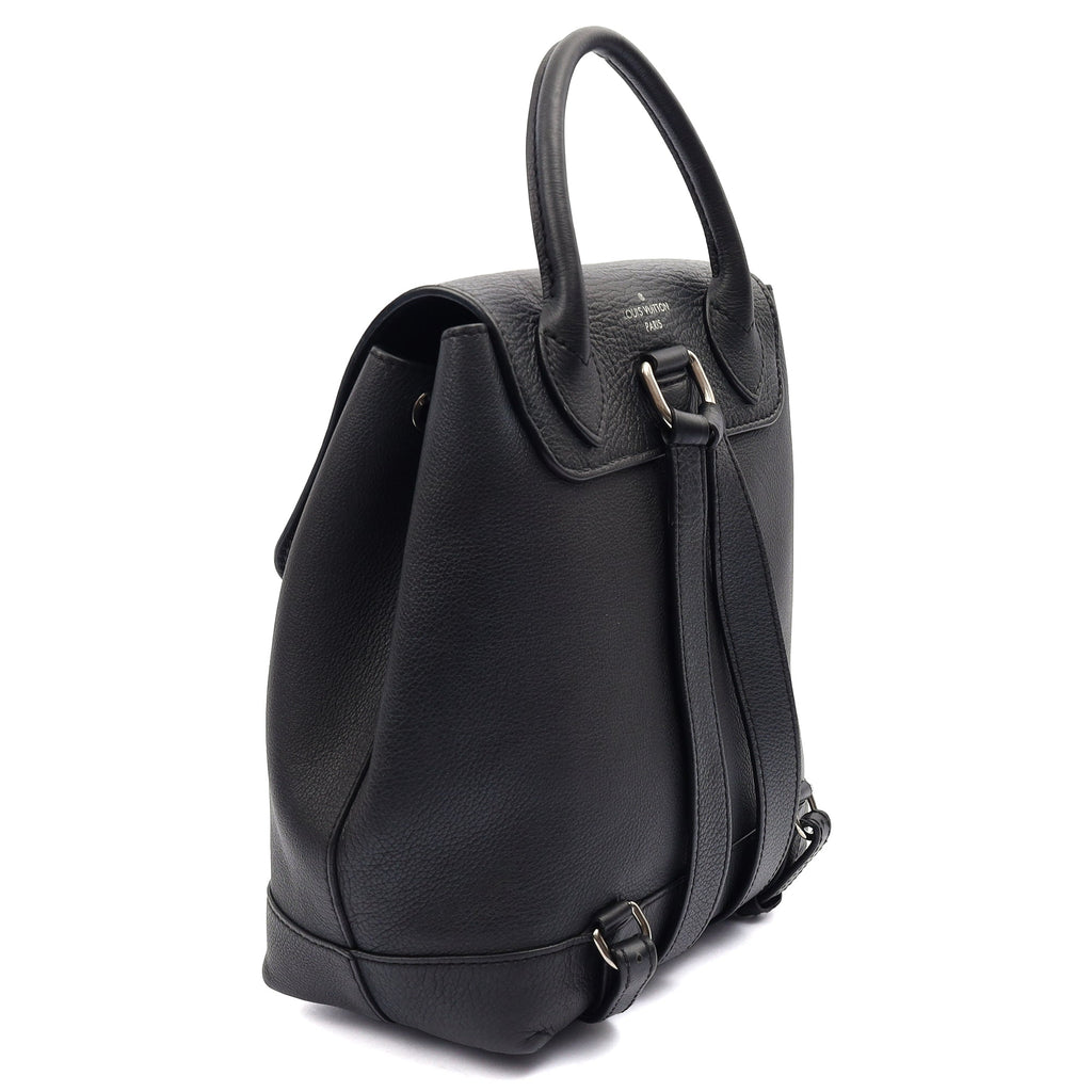 Louis Vuitton Backpack Lockme Backpack in Black, Calfskin Leather — Side View