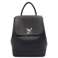 Louis Vuitton Backpack Lockme Backpack in Black, Calfskin Leather — Front View