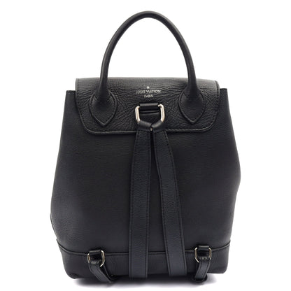Louis Vuitton Backpack Lockme Backpack in Black, Calfskin Leather — Back View