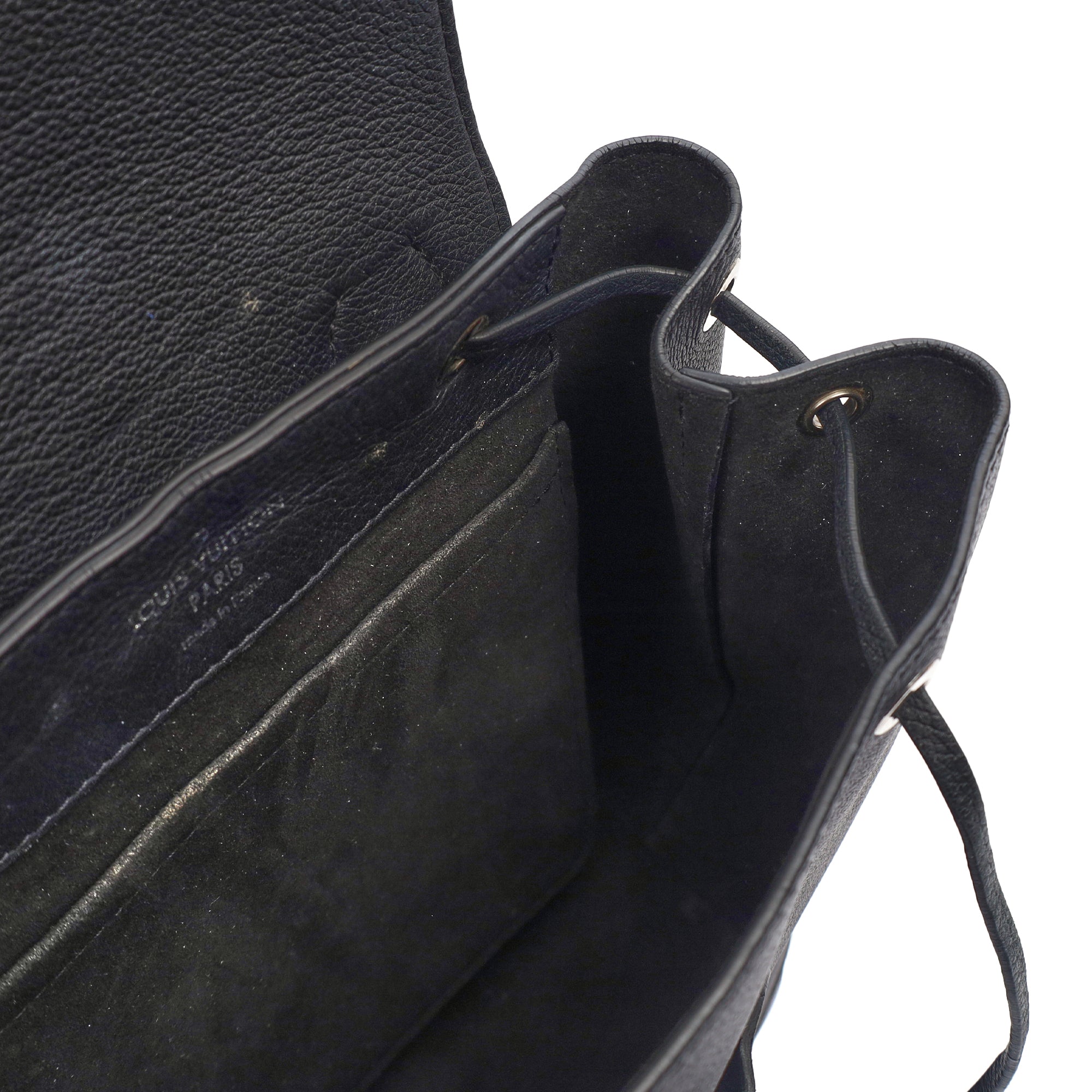 Louis Vuitton Backpack Lockme Backpack in Black, Calfskin Leather — Detail View