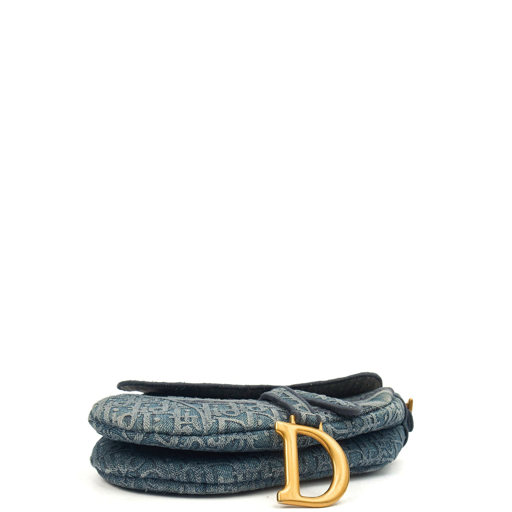 Christian Dior Shoulder Bag Saddle Bag in Blue, Fabric — Alternate View 11