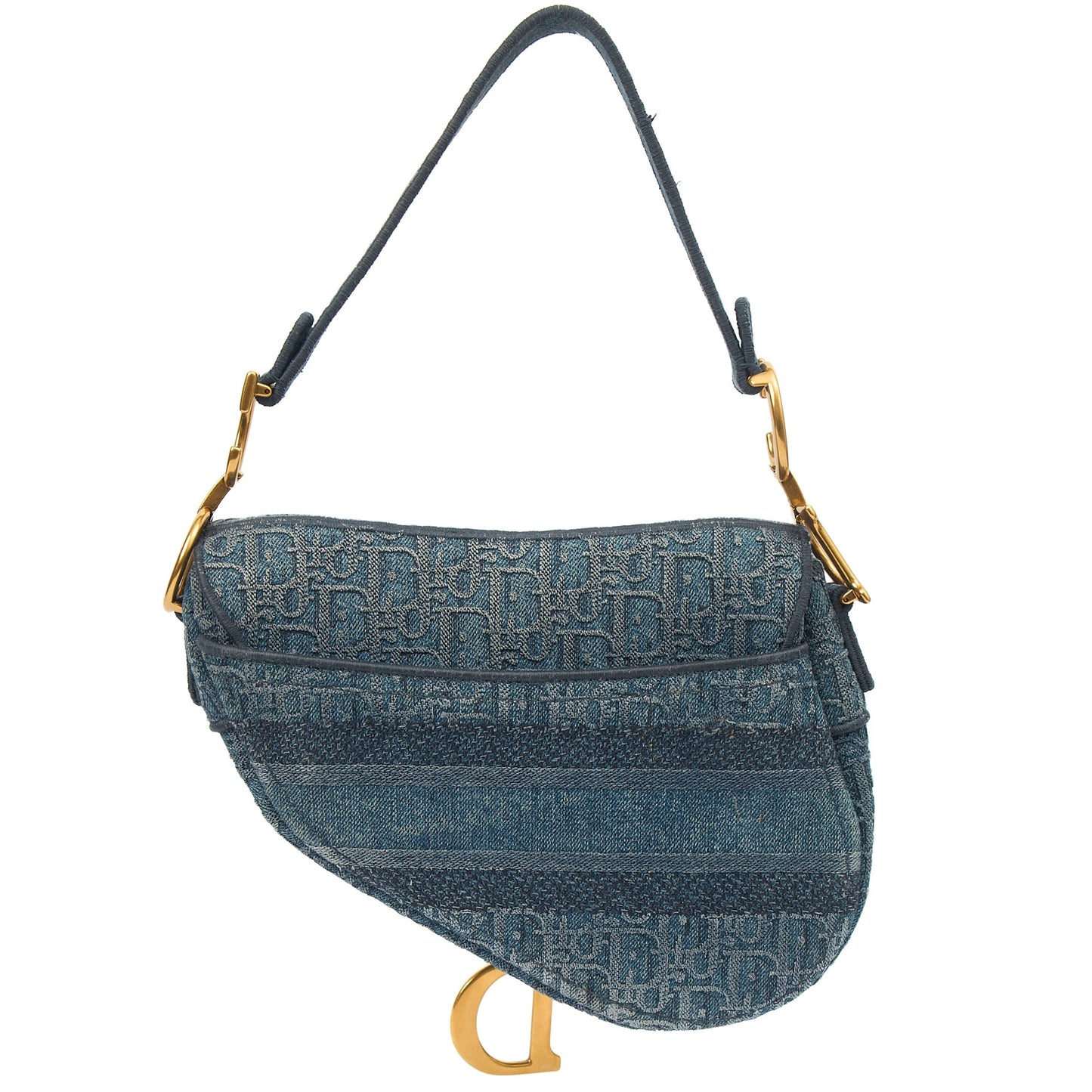 Christian Dior Shoulder Bag Saddle Bag in Blue, Fabric — Alternate View 17