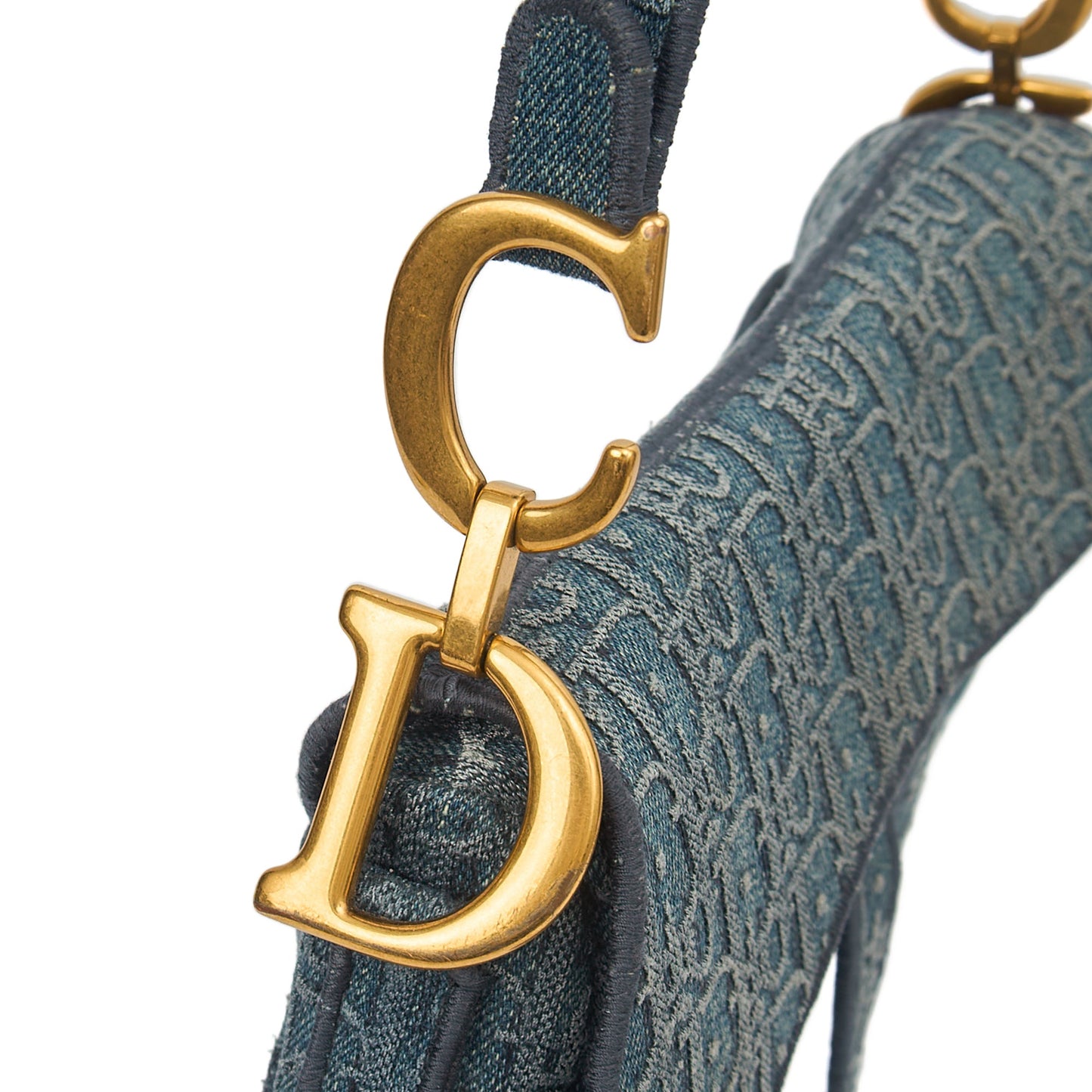 Christian Dior Shoulder Bag Saddle Bag in Blue, Fabric — Alternate View 13
