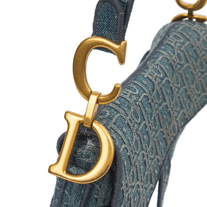 Christian Dior Shoulder Bag Saddle Bag in Blue, Fabric — Alternate View 13