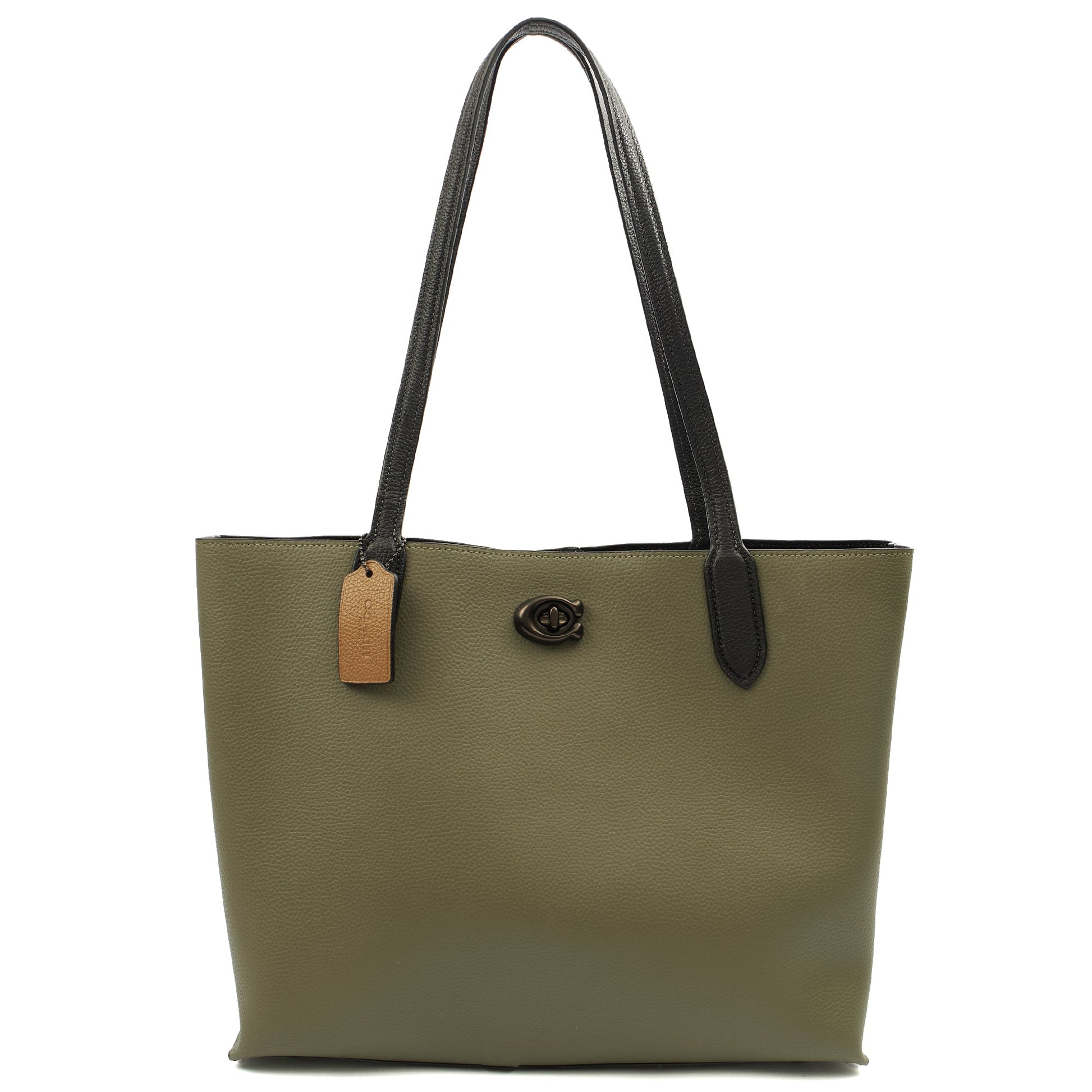 Coach Tote Willow Tote in Green, Leather — Front View