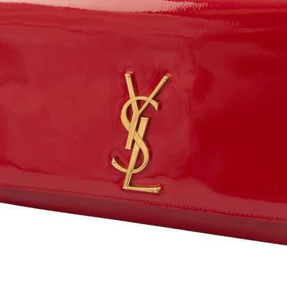 Saint Laurent Cross Body Kate Medium in Red, Patent Leather — Lifestyle View