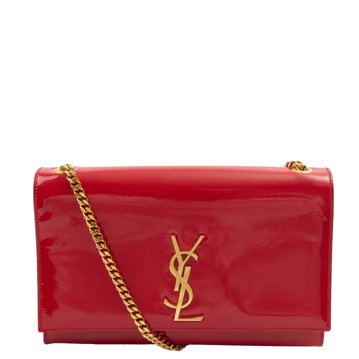 Saint Laurent Cross Body Kate Medium in Red, Patent Leather — Alternate View 7
