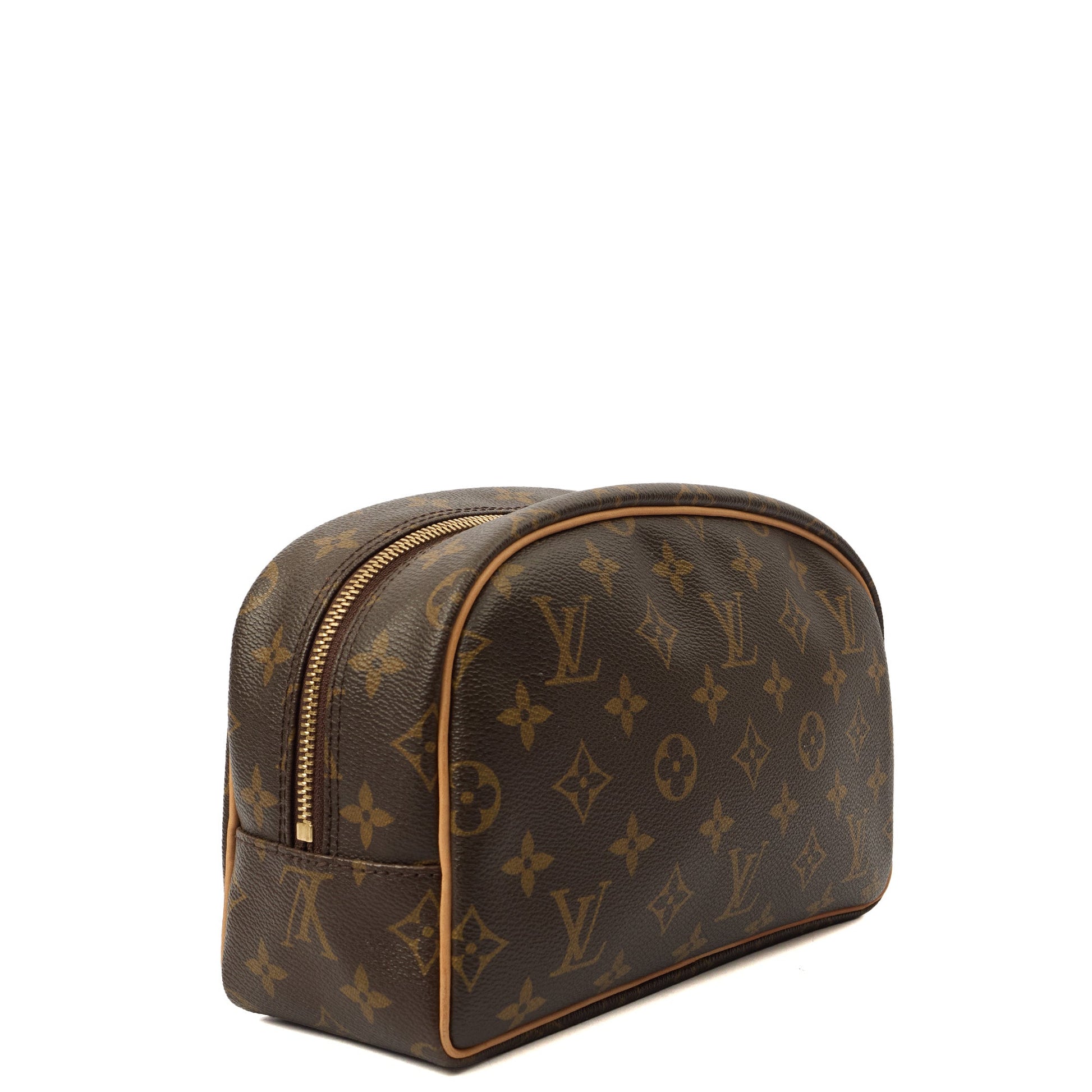 Louis Vuitton Cosmetic Bag Cosmetic Pouch in Brown, Leather — Side View