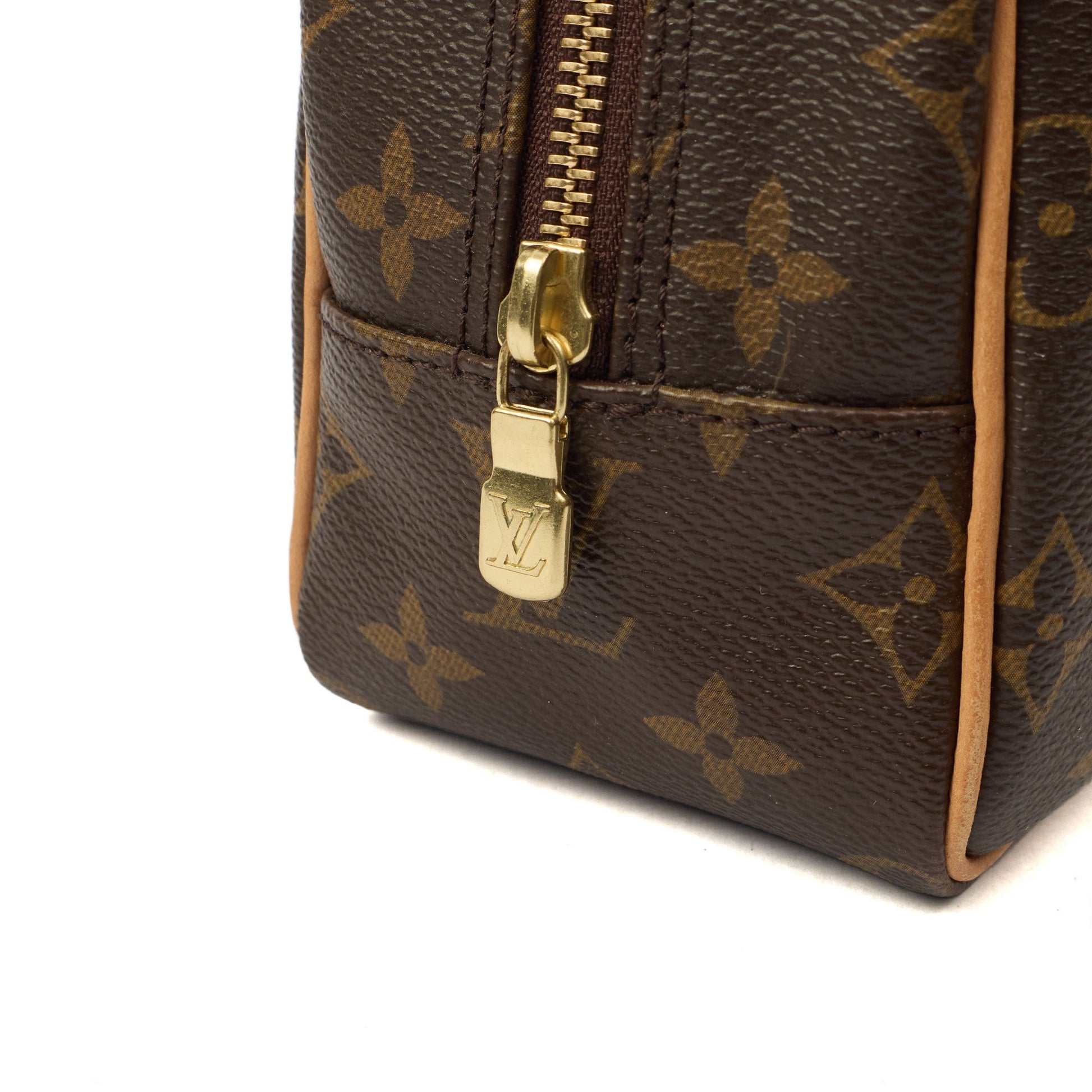 Louis Vuitton Cosmetic Bag Cosmetic Pouch in Brown, Leather — Lifestyle View