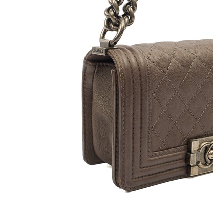 Chanel Shoulder Bag Boy - Mini in Metallic, Calfskin Leather — Alternate View 7