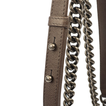 Chanel Shoulder Bag Boy - Mini in Metallic, Calfskin Leather — Alternate View 9