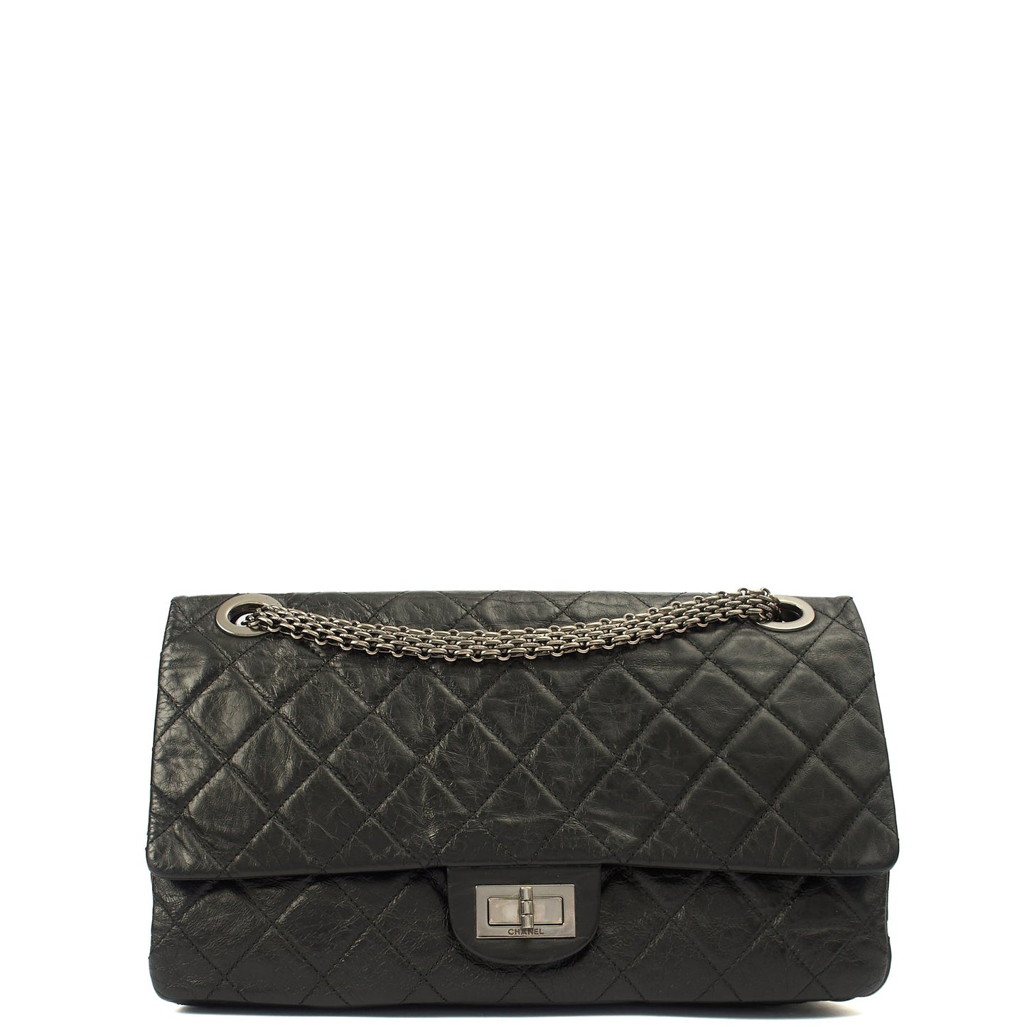 Chanel Shoulder Bag 2.55 Reissue - Maxi in Black, Crinkled Calfskin Leather — Alternate View 21
