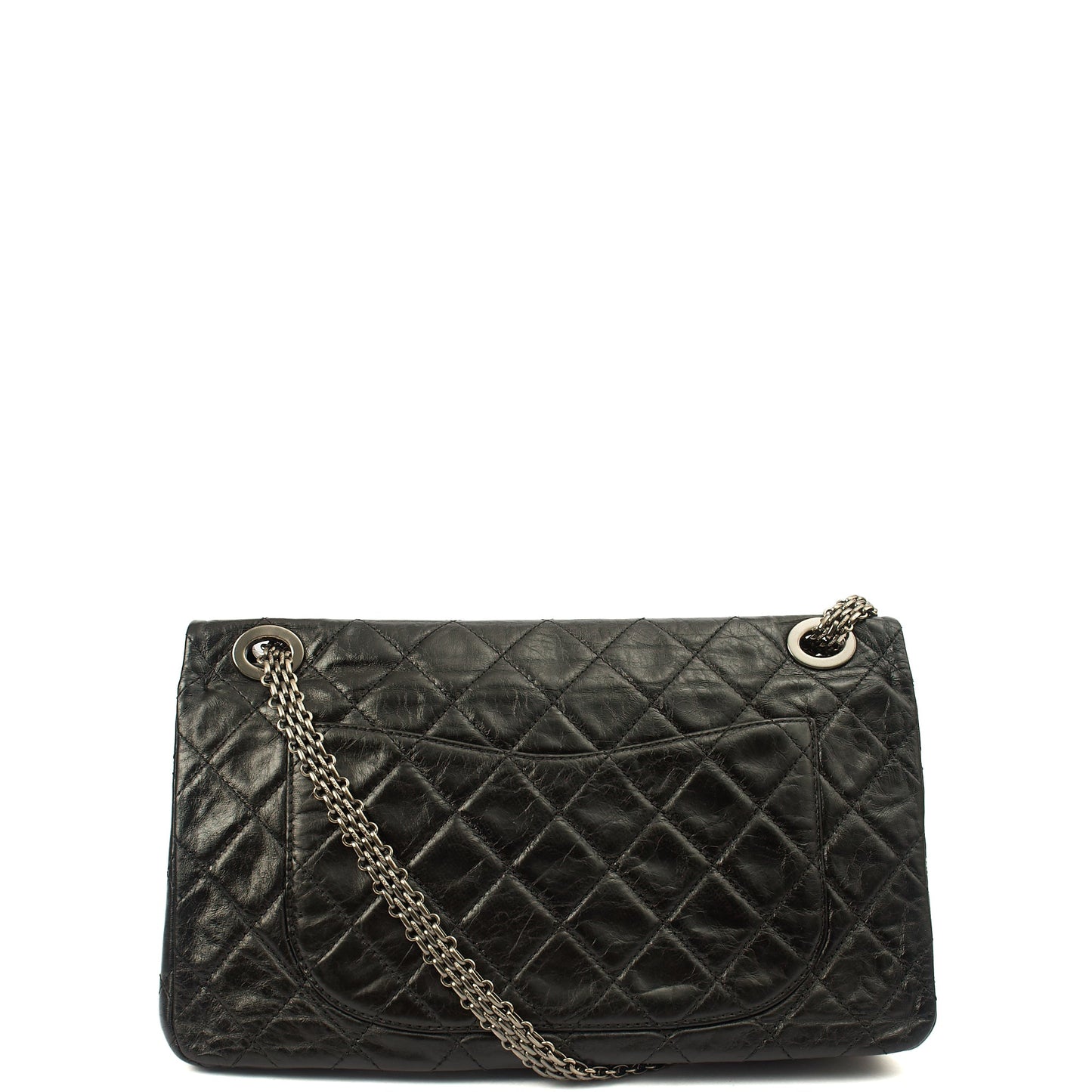 Chanel Shoulder Bag 2.55 Reissue - Maxi in Black, Crinkled Calfskin Leather — Alternate View 13
