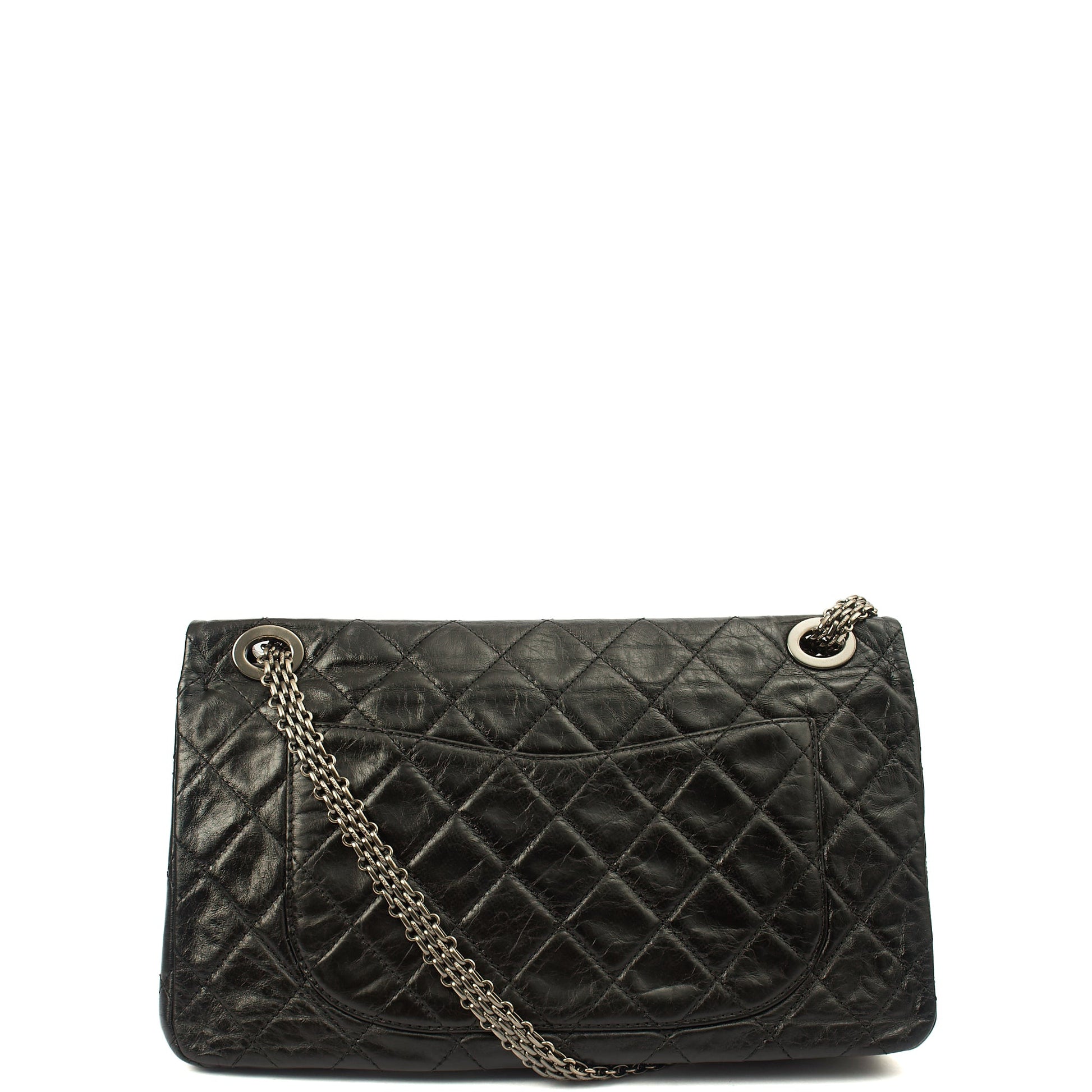 Chanel Shoulder Bag 2.55 Reissue - Maxi in Black, Crinkled Calfskin Leather — Alternate View 13