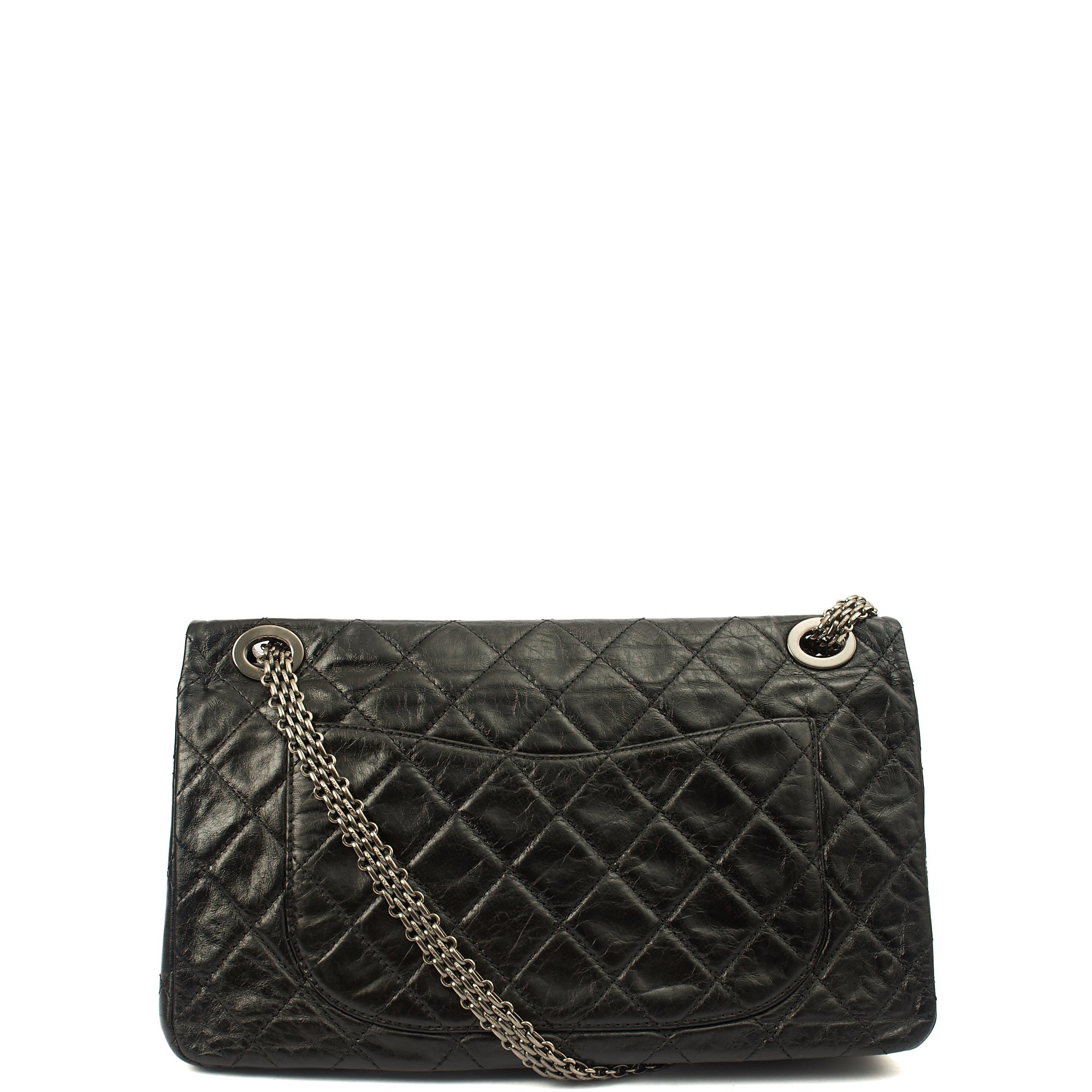 Chanel Shoulder Bag 2.55 Reissue - Maxi in Black, Crinkled Calfskin Leather — Alternate View 13