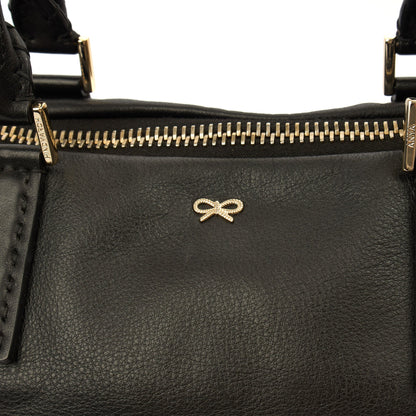 Anya Hindmarch Tote Maxi Zip- Top Handle  in Black, Leather — Lifestyle View