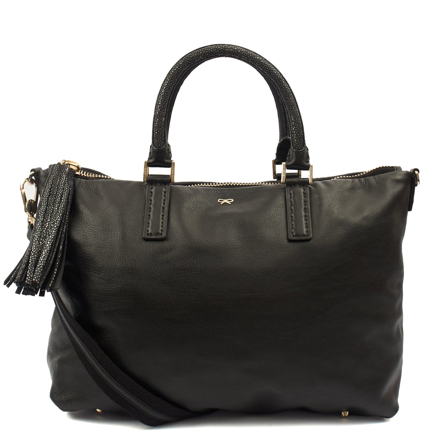 Anya Hindmarch Tote Maxi Zip- Top Handle  in Black, Leather — Alternate View 8