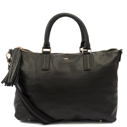 Anya Hindmarch Tote Maxi Zip- Top Handle  in Black, Leather — Alternate View 8