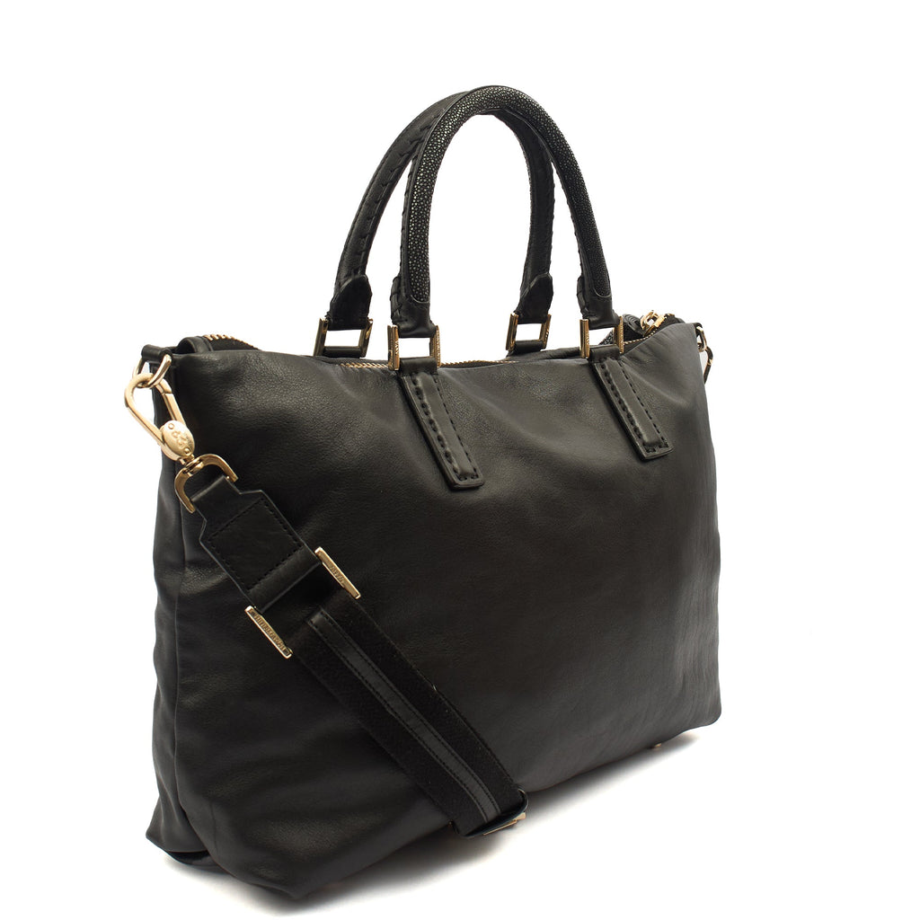 Anya Hindmarch Tote Maxi Zip- Top Handle  in Black, Leather — Alternate View 7