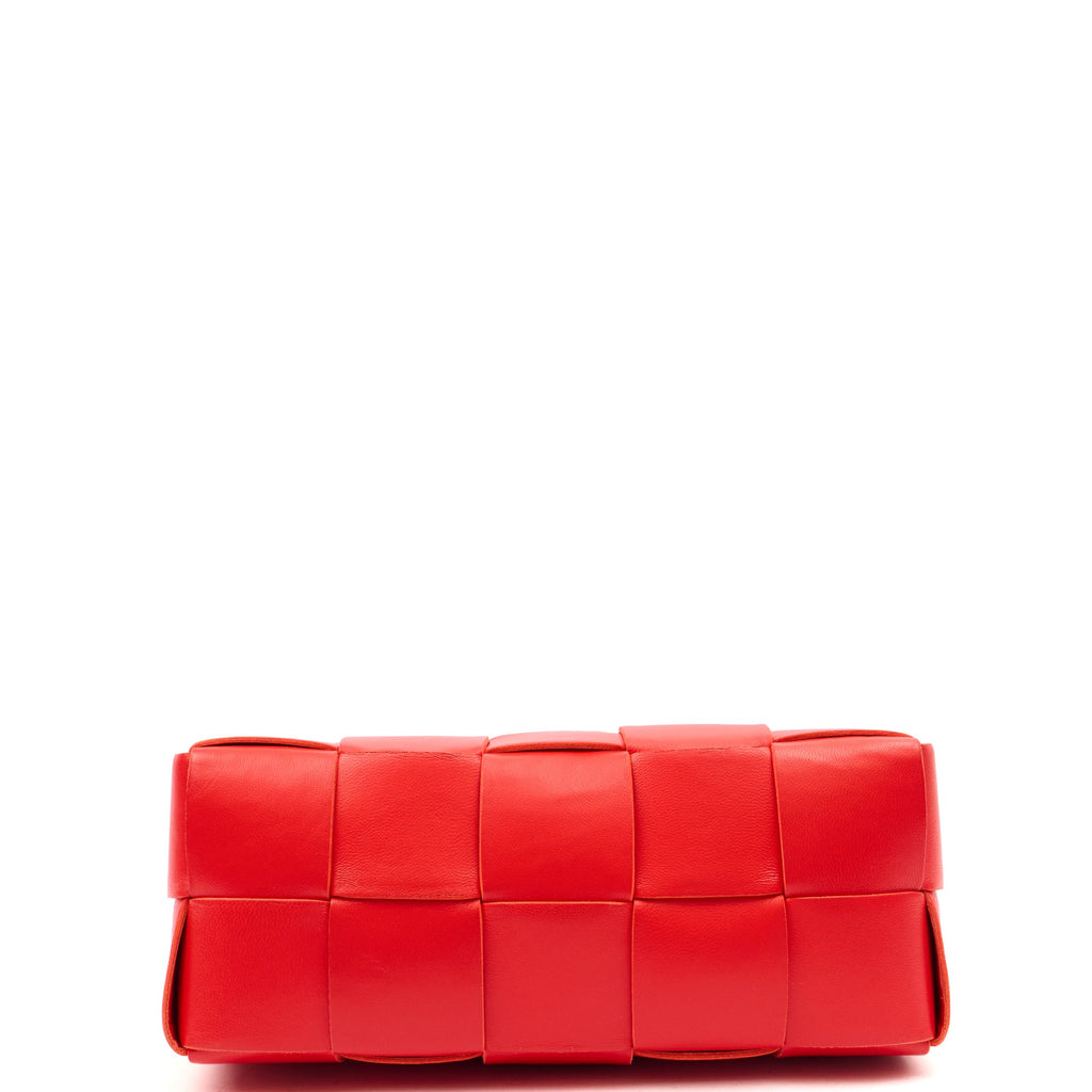 Bottega Veneta Shoulder Bag Brick in Red, Intrecciato Nappa — Top View