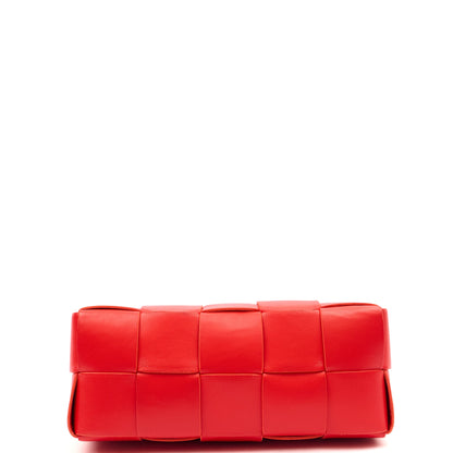Bottega Veneta Shoulder Bag Brick in Red, Intrecciato Nappa — Top View