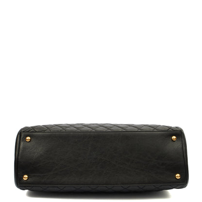 Chanel Tote Mademoiselle Bowling Bag - Large in Black, Calfskin Leather — Top View