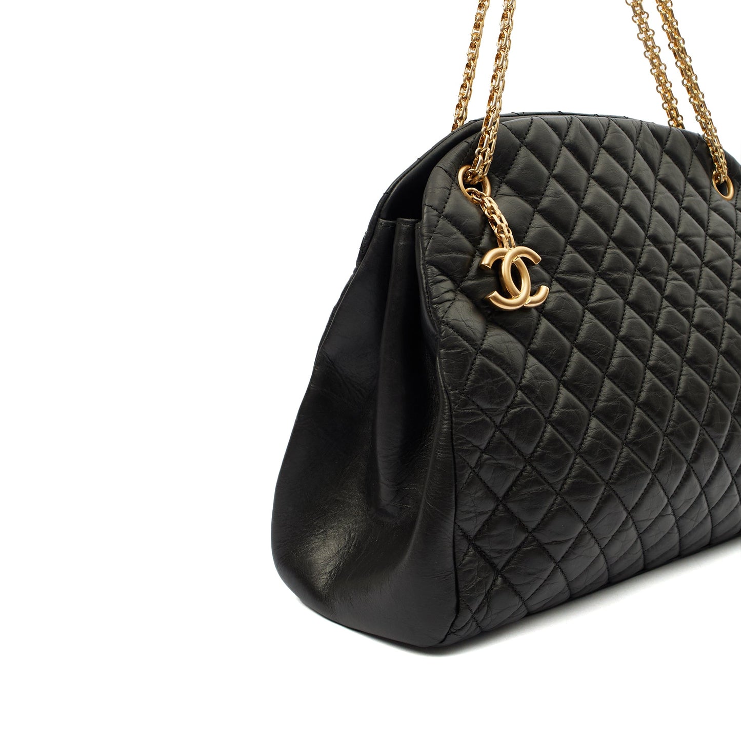 Chanel Tote Mademoiselle Bowling Bag - Large in Black, Calfskin Leather — Alternate View 7