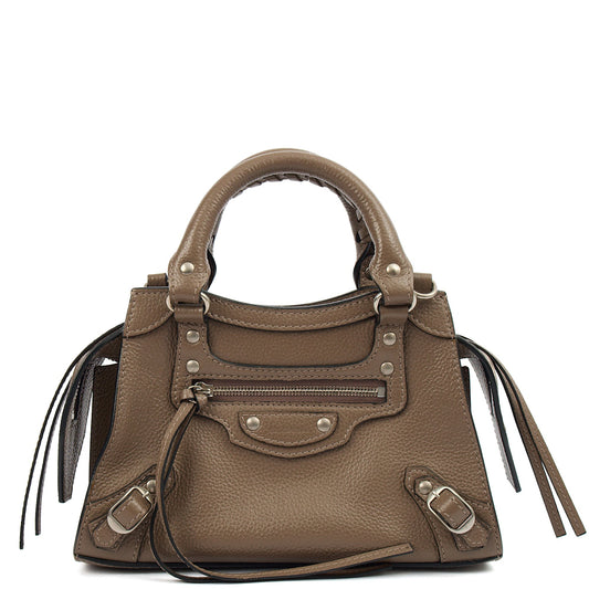 Balenciaga Mini Bag Neo Classic Mini in Brown, Veau (Calfskin) — Front View