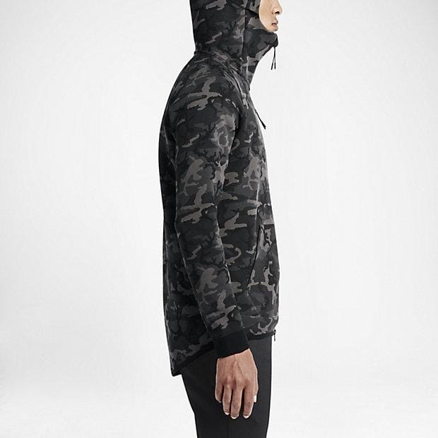 NIKE TECH FLEECE MEN'S HOODIE - Medium Ash Black — XXS — Alternate View 9