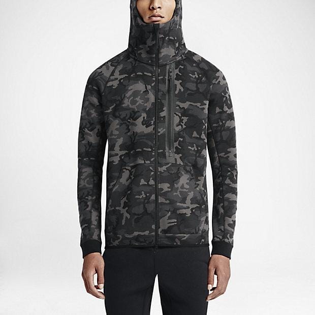 NIKE TECH FLEECE MEN'S HOODIE - Medium Ash Black — XXS — Lifestyle View